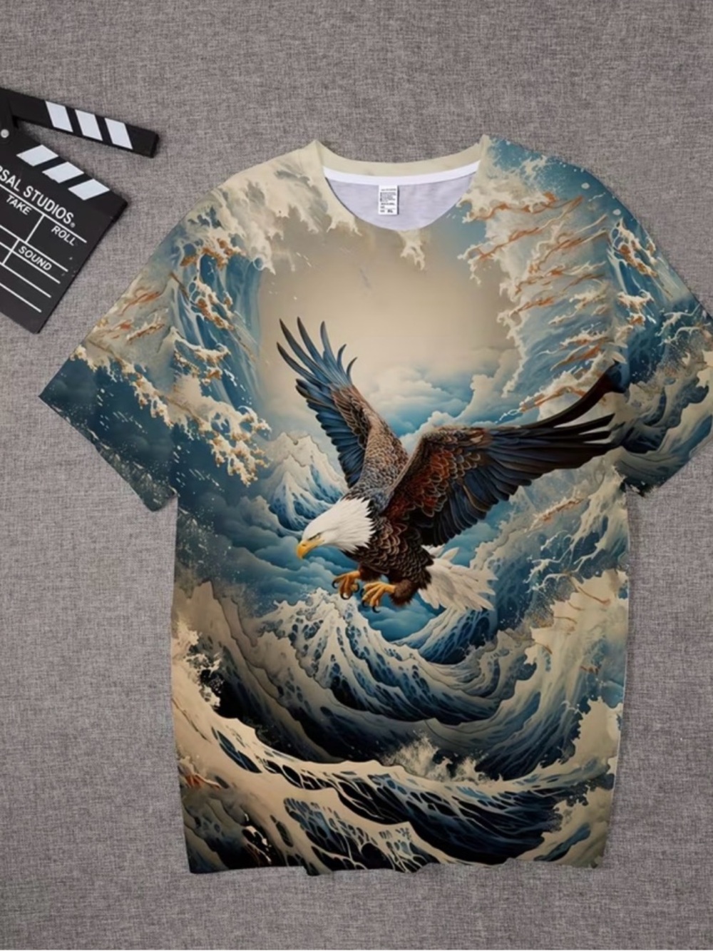 Men's Blue Eagle Graphic Tee - Large